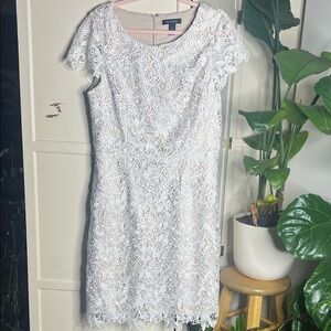 White House Black Market Floral Lace Midi Dress